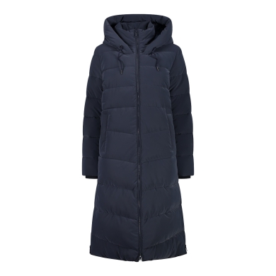 CMP Wintermantel Coat Fix Hood (Glanzeffekt, wattiert, warm) dunkelblau Damen